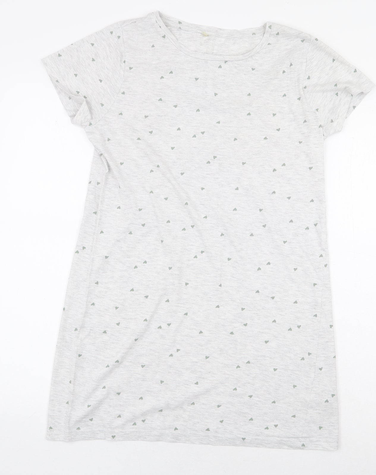 George Womens Grey Geometric Cotton Basic T-Shirt Size 8 Round Neck - Love Heart