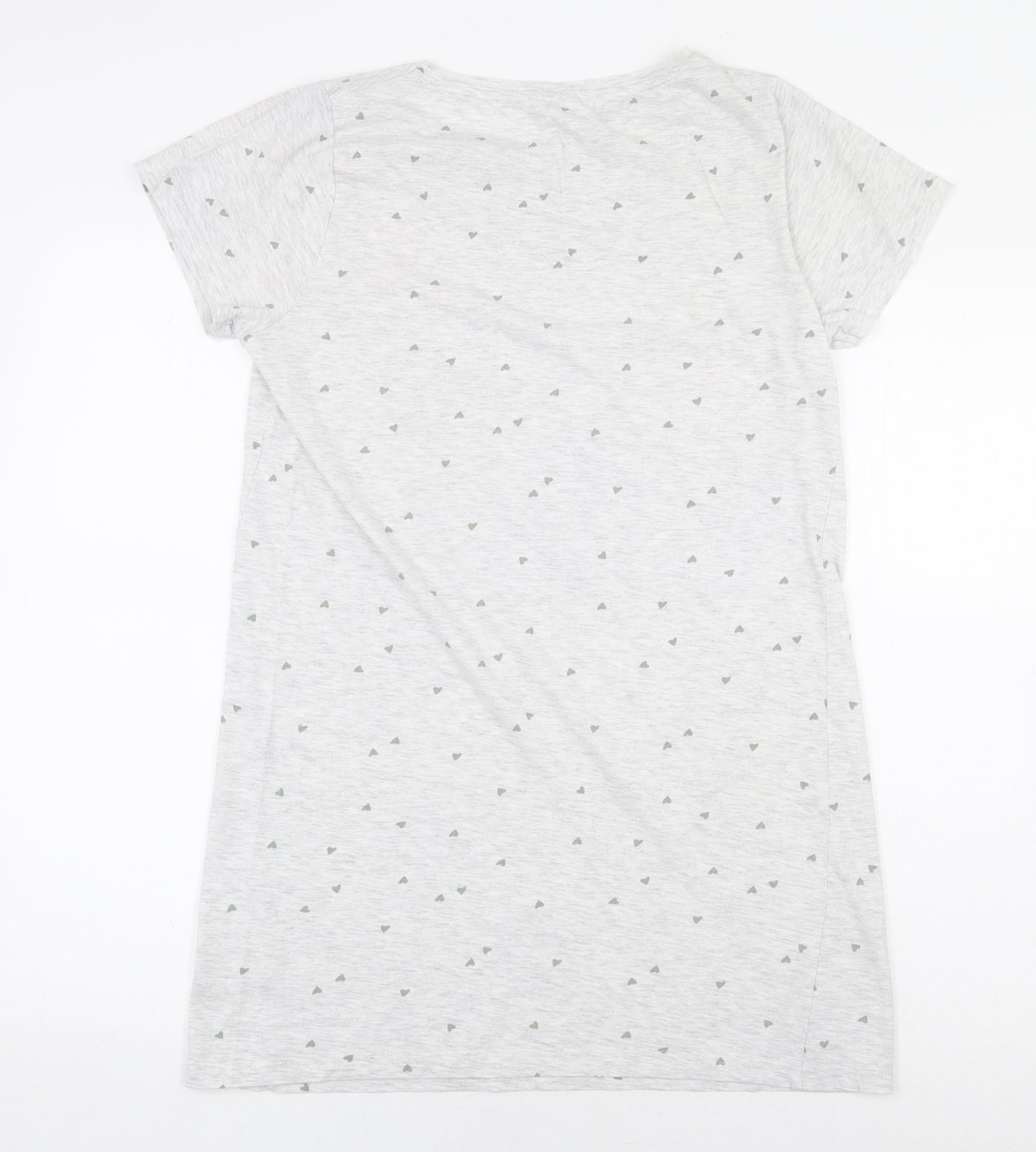 George Womens Grey Geometric Cotton Basic T-Shirt Size 8 Round Neck - Love Heart