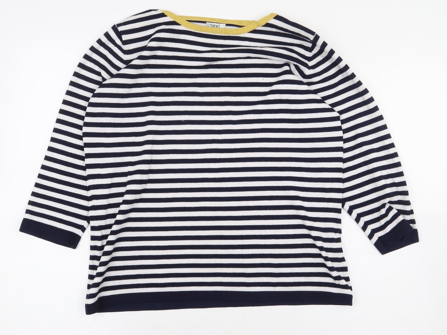 //text Womens Black Striped Viscose Pullover Sweatshirt Size L Pullover