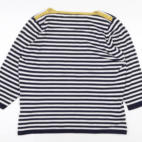 //text Womens Black Striped Viscose Pullover Sweatshirt Size L Pullover