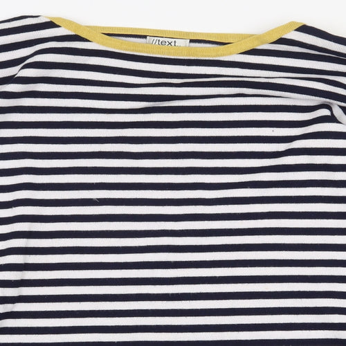 //text Womens Black Striped Viscose Pullover Sweatshirt Size L Pullover