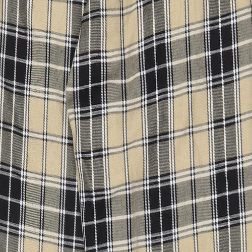 Stradivarius Womens Yellow Plaid Polyester Trousers Size XS L31 in Regular