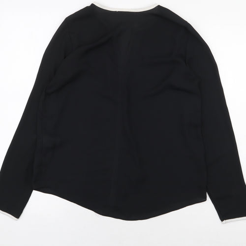 Atmosphere Womens Black Polyester Basic Blouse Size 8 V-Neck