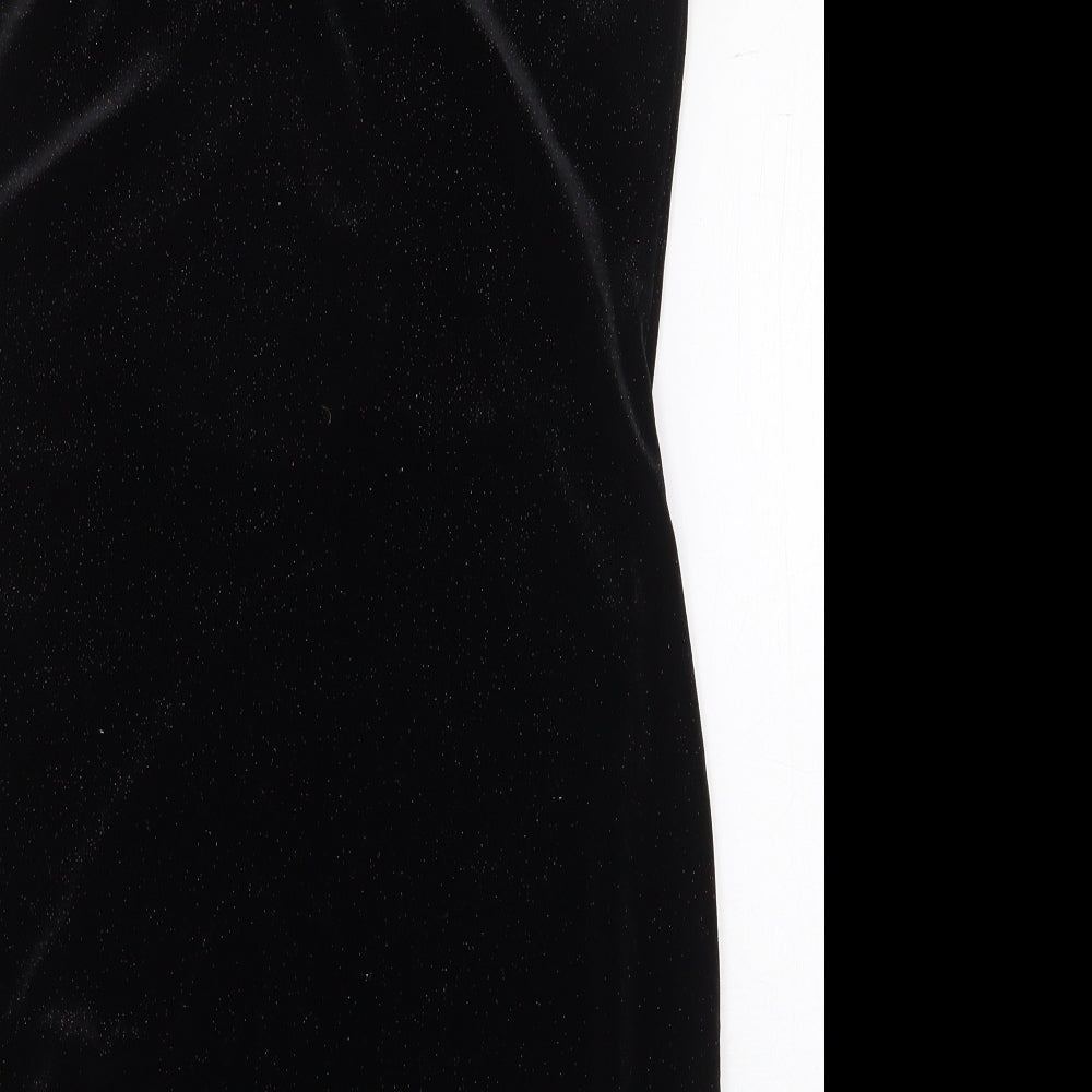 H&M Womens Black Polyester Mini Size M V-Neck Pullover