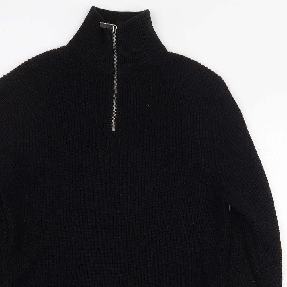 F&F Mens Black Acrylic Pullover Sweatshirt Size S
