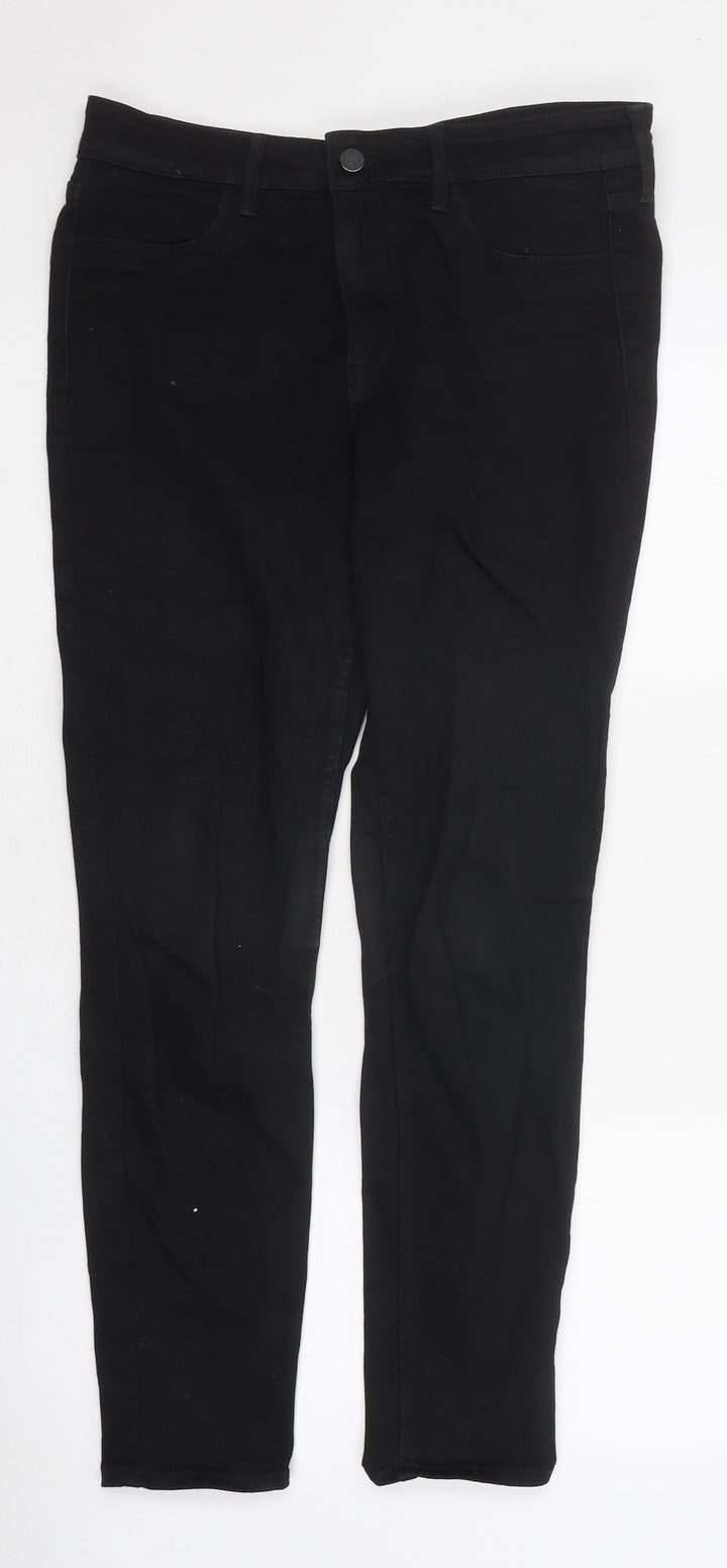 Preworn Womens Black 100% Cotton Skinny Jeans Size 30 in L29 in Regular Zip