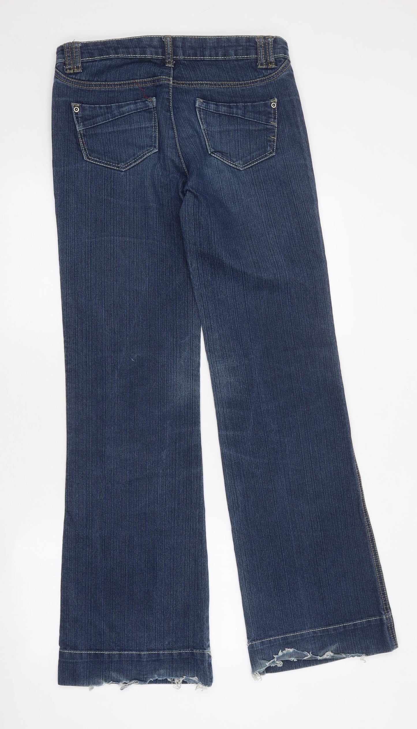 Select Womens Blue 100% Cotton Flared Jeans Size 10 L32 in Regular Zip