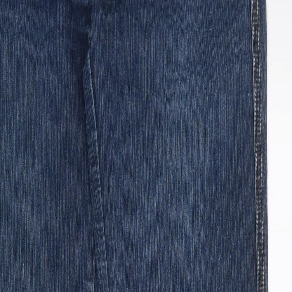 Select Womens Blue 100% Cotton Flared Jeans Size 10 L32 in Regular Zip