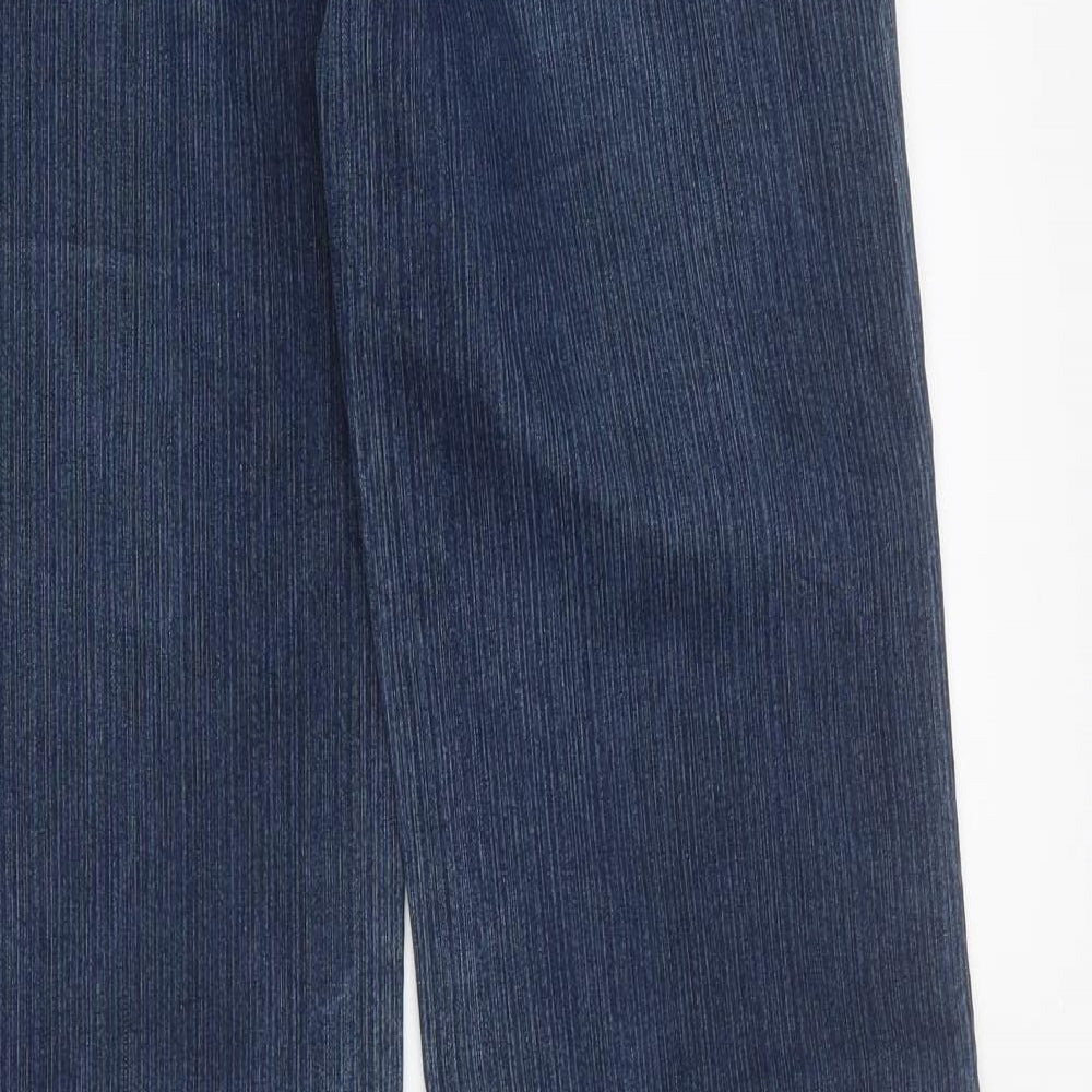 Select Womens Blue 100% Cotton Flared Jeans Size 10 L32 in Regular Zip