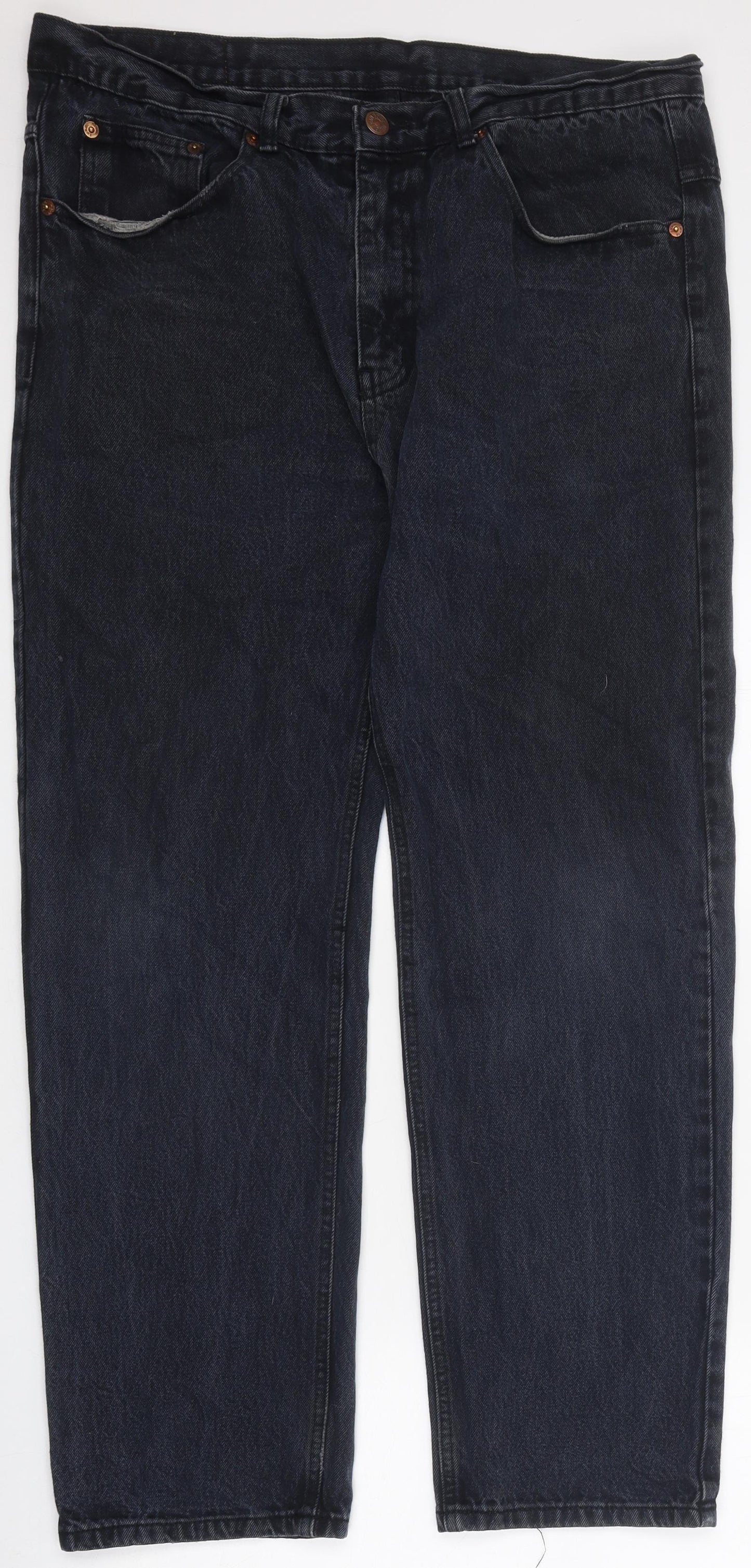 Preworn Mens Blue Cotton Straight Jeans Size 36 in L29 in Regular Zip