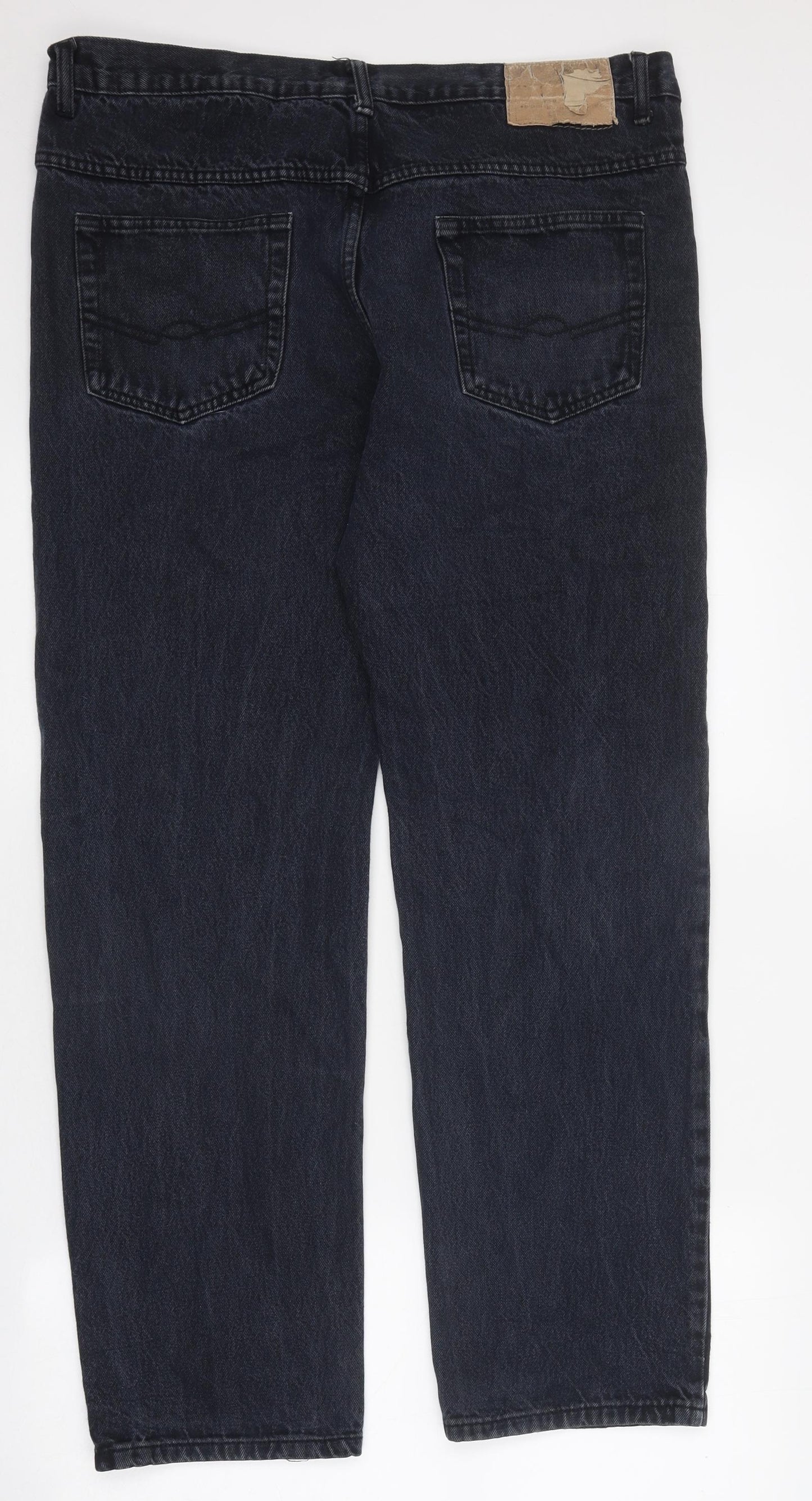 Preworn Mens Blue Cotton Straight Jeans Size 36 in L29 in Regular Zip