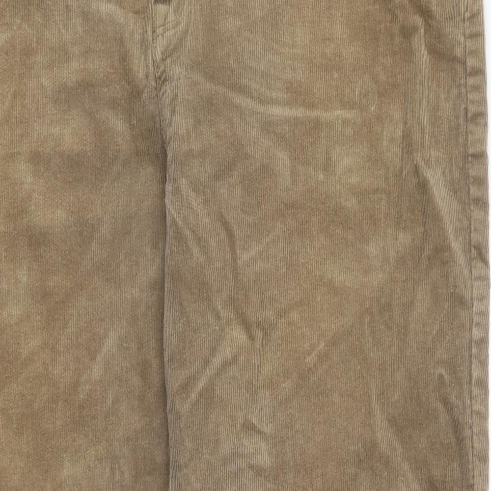 TU Mens Beige Cotton Trousers Size 40 in L30 in Slim Zip
