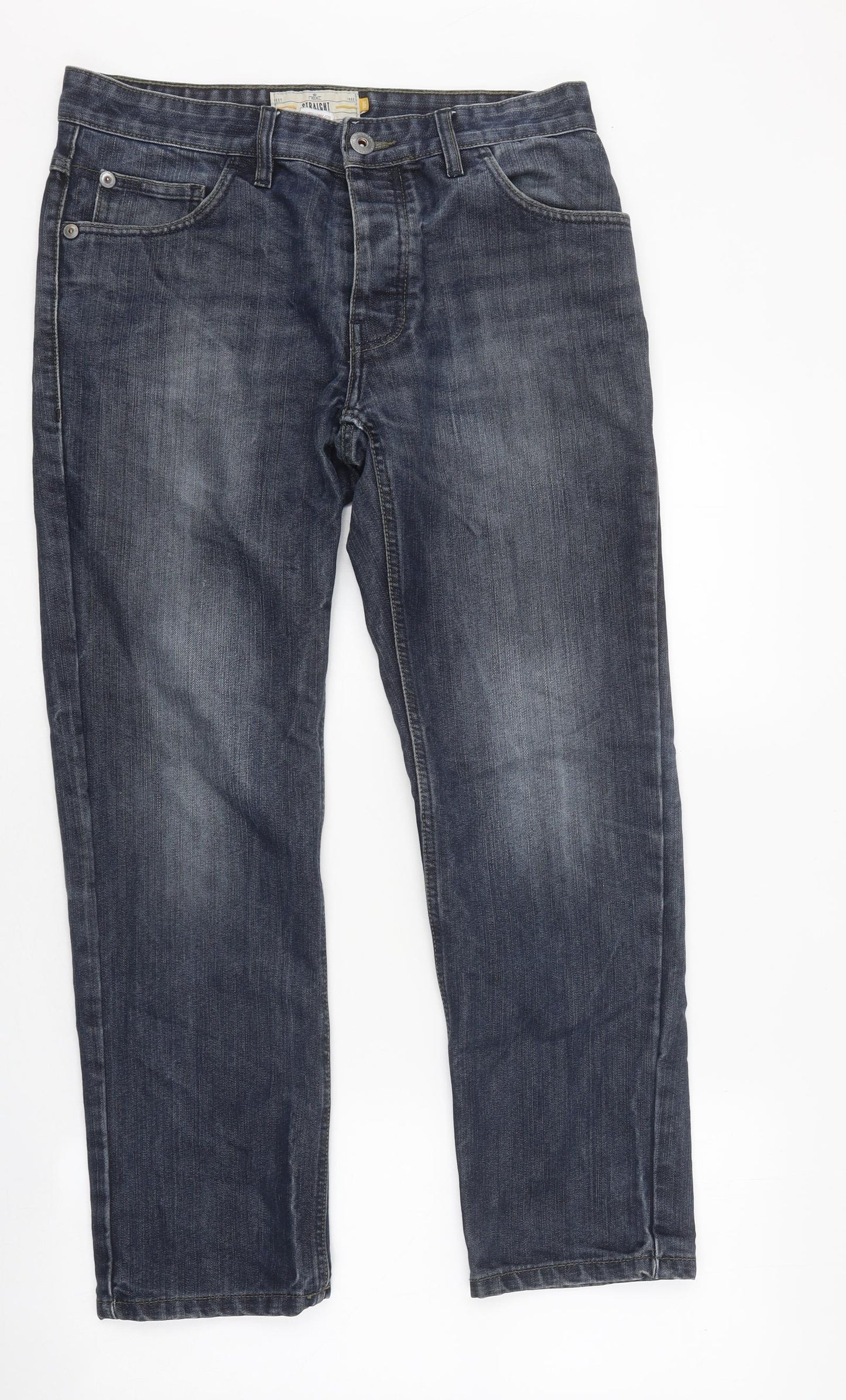 NEXT Mens Black Cotton Skinny Jeans Size 30 in L29 in Slim Zip