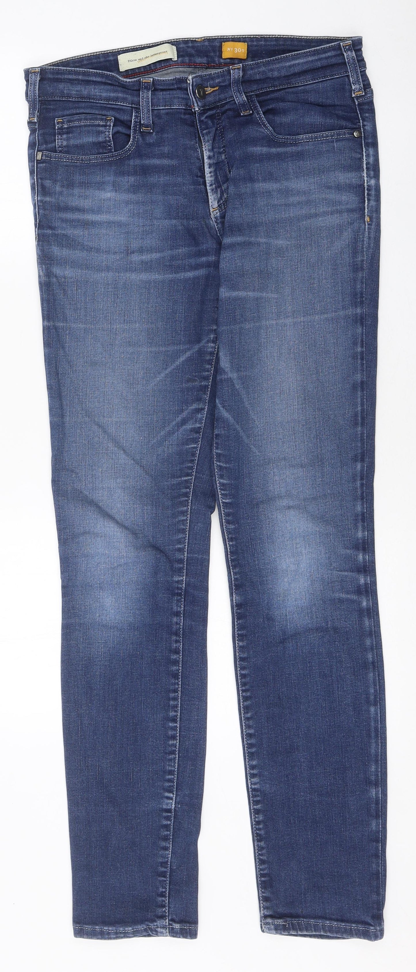 Preworn Womens Blue 100% Cotton Skinny Jeans Size 30 in L29 in Regular Zip