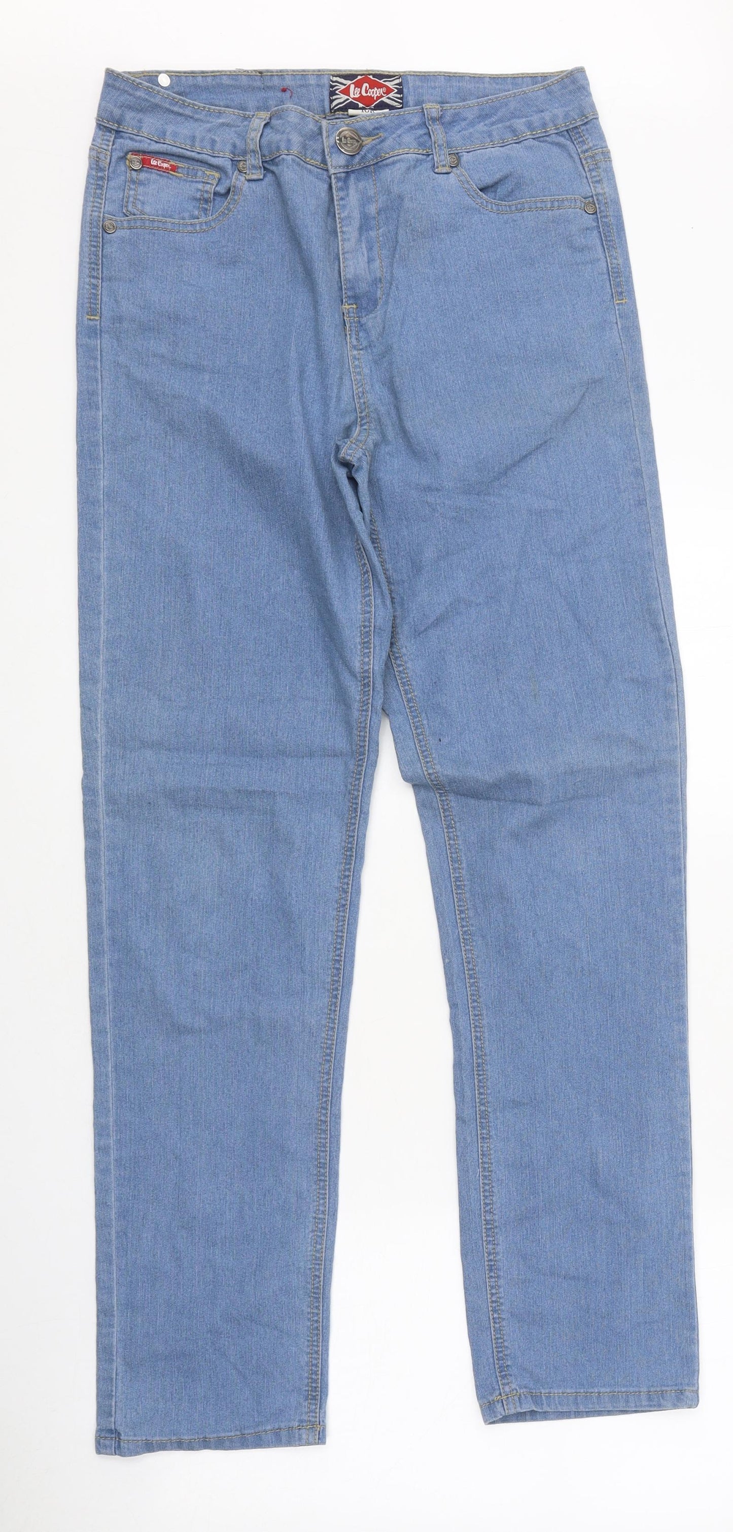 Lee Cooper Womens Blue 100% Cotton Straight Jeans Size 10 L32 in Regular Zip