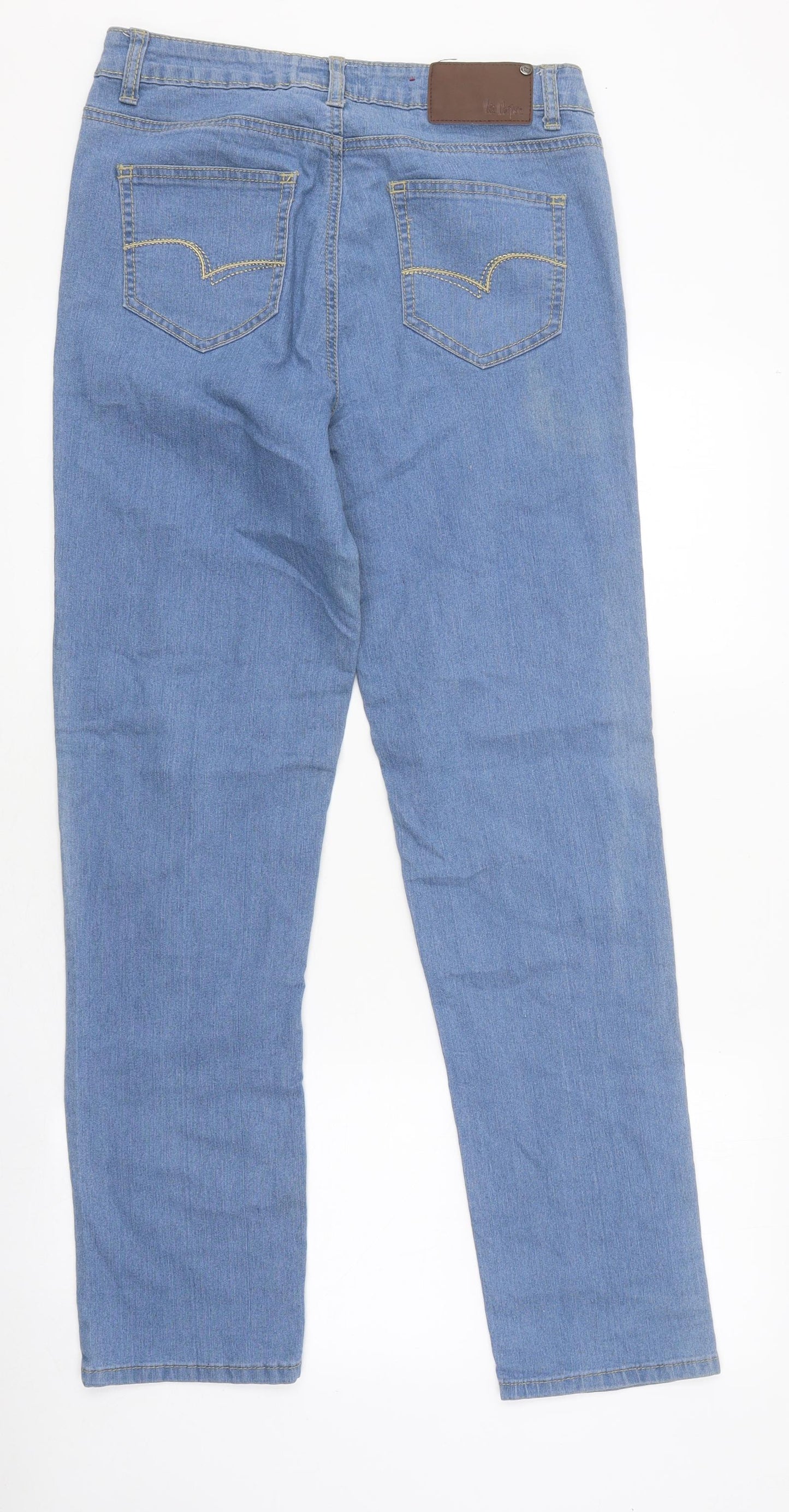 Lee Cooper Womens Blue 100% Cotton Straight Jeans Size 10 L32 in Regular Zip