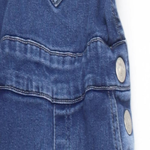 E-vie Girls Blue 100% Cotton Dungaree One-Piece Size 4 Years Button