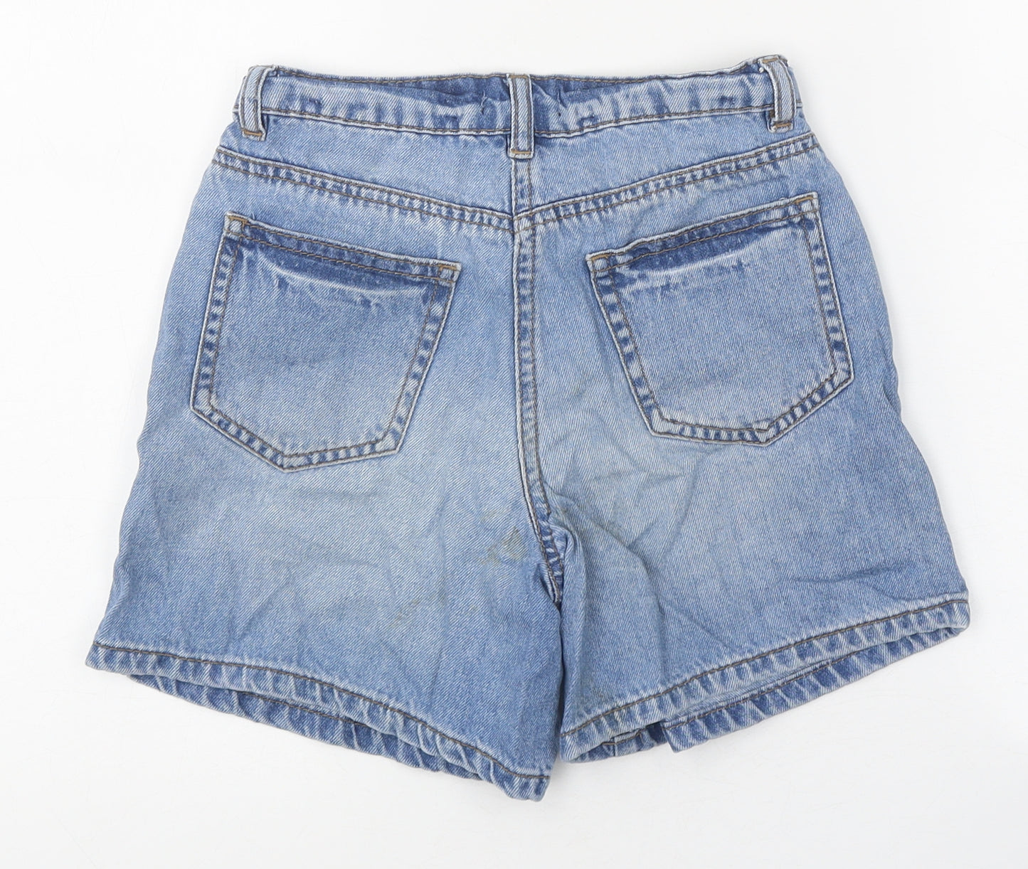 Kylie Girls Blue 100% Cotton Boyfriend Shorts Size 12 Years Regular Zip