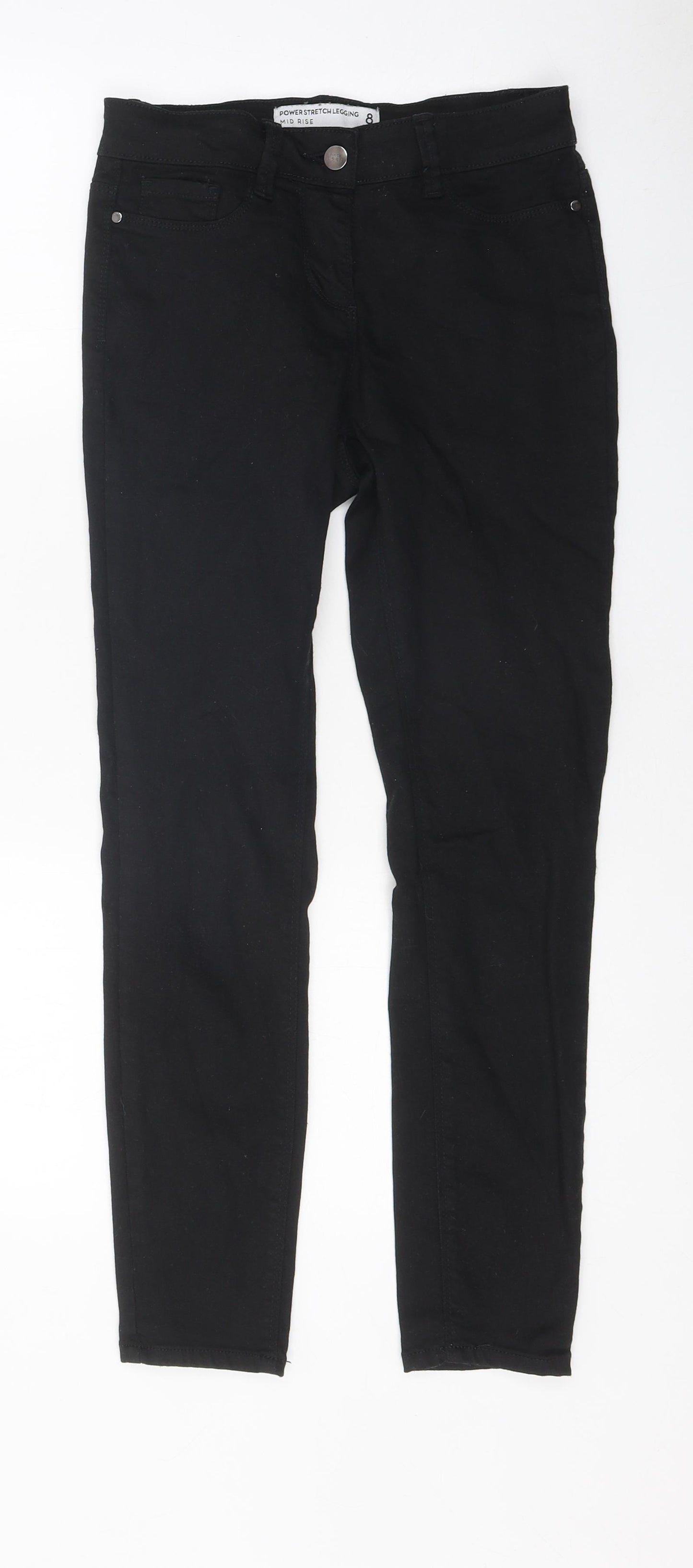 NEXT Womens Black 100% Cotton Skinny Jeans Size 8 L25 in Regular Zip