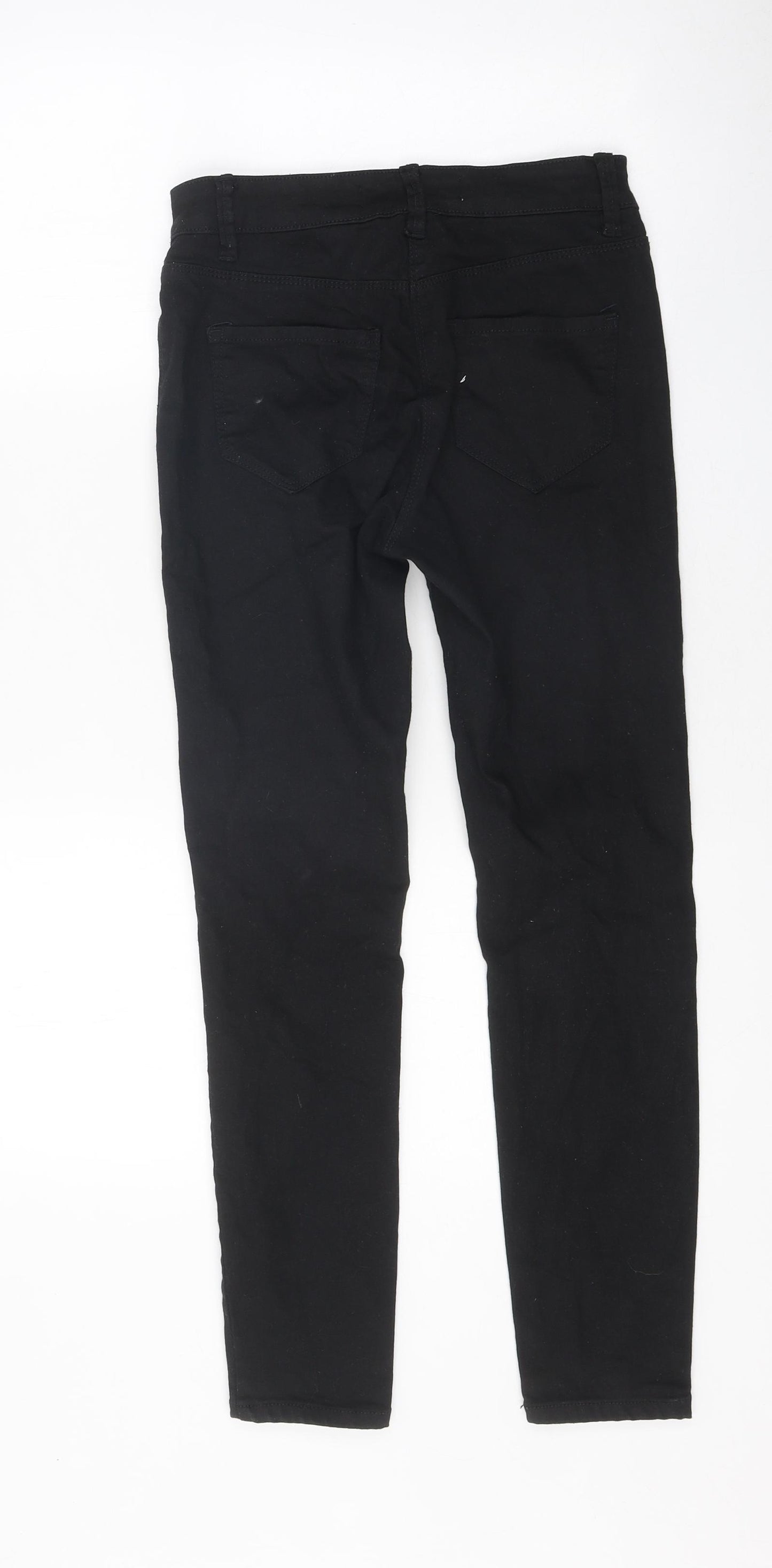 NEXT Womens Black 100% Cotton Skinny Jeans Size 8 L25 in Regular Zip