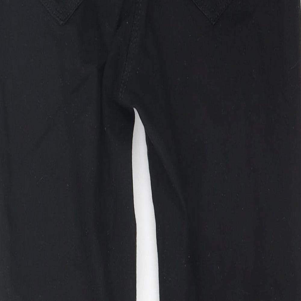 NEXT Womens Black 100% Cotton Skinny Jeans Size 8 L25 in Regular Zip