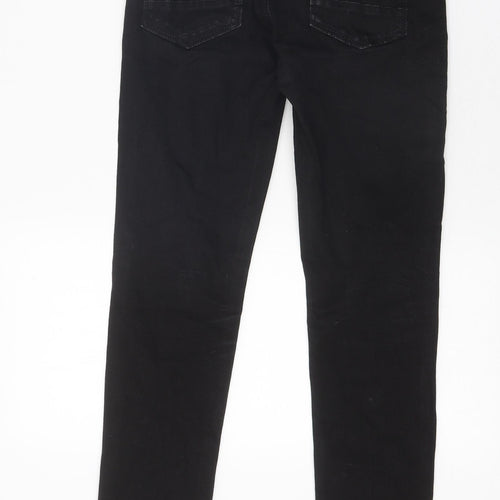 NEXT Girls Black 100% Cotton Skinny Jeans Size 12 Years Regular Zip