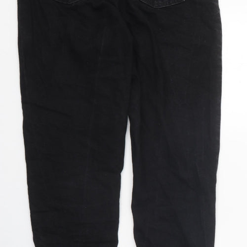 Primark Womens Black 100% Cotton Tapered Jeans Size 6 L31 in Regular Zip