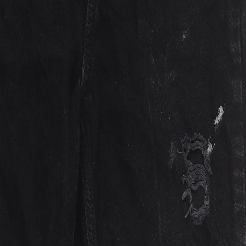 Primark Womens Black 100% Cotton Tapered Jeans Size 6 L31 in Regular Zip