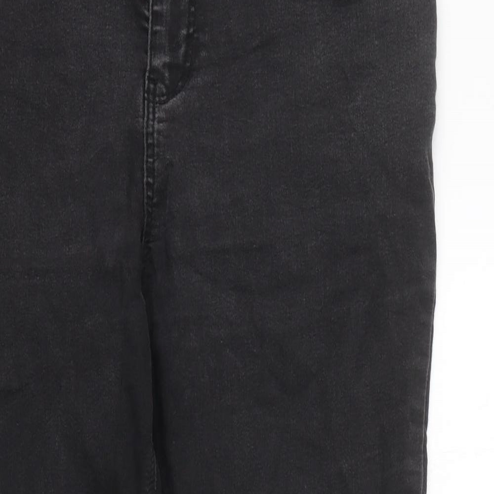 New Look Womens Black 100% Cotton Skinny Jeans Size 16 L28 in Regular Zip
