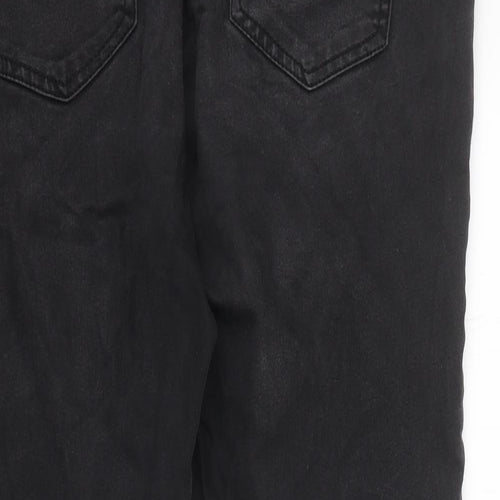 New Look Womens Black 100% Cotton Skinny Jeans Size 16 L28 in Regular Zip