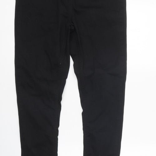 F&F Womens Black 100% Cotton Skinny Jeans Size 14 L32 in Regular Zip