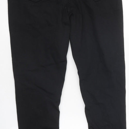 F&F Womens Black 100% Cotton Skinny Jeans Size 14 L32 in Regular Zip