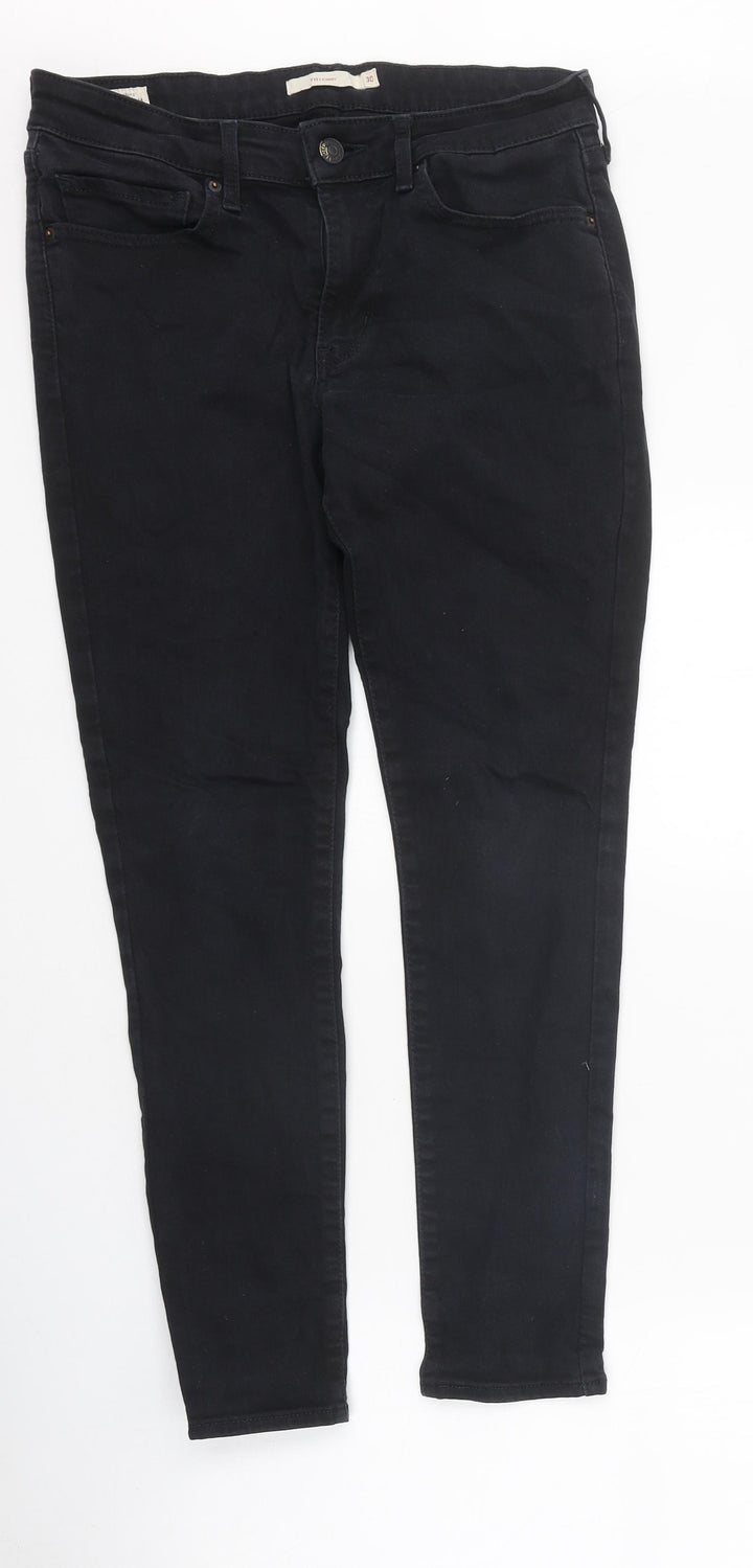 Preworn Mens Black Cotton Skinny Jeans Size 30 in L26 in Regular Zip