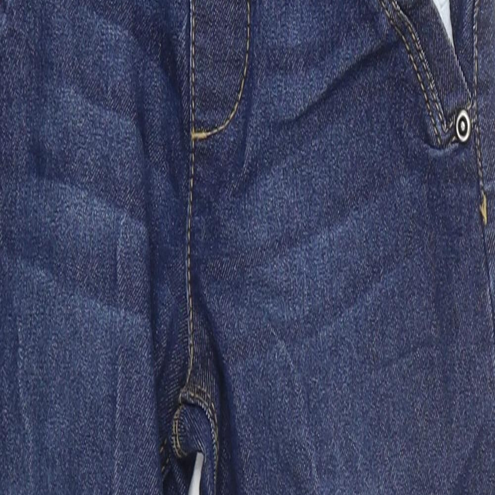 Preworn Boys Blue Cotton Tapered Jeans Size 6 Years Regular Drawstring