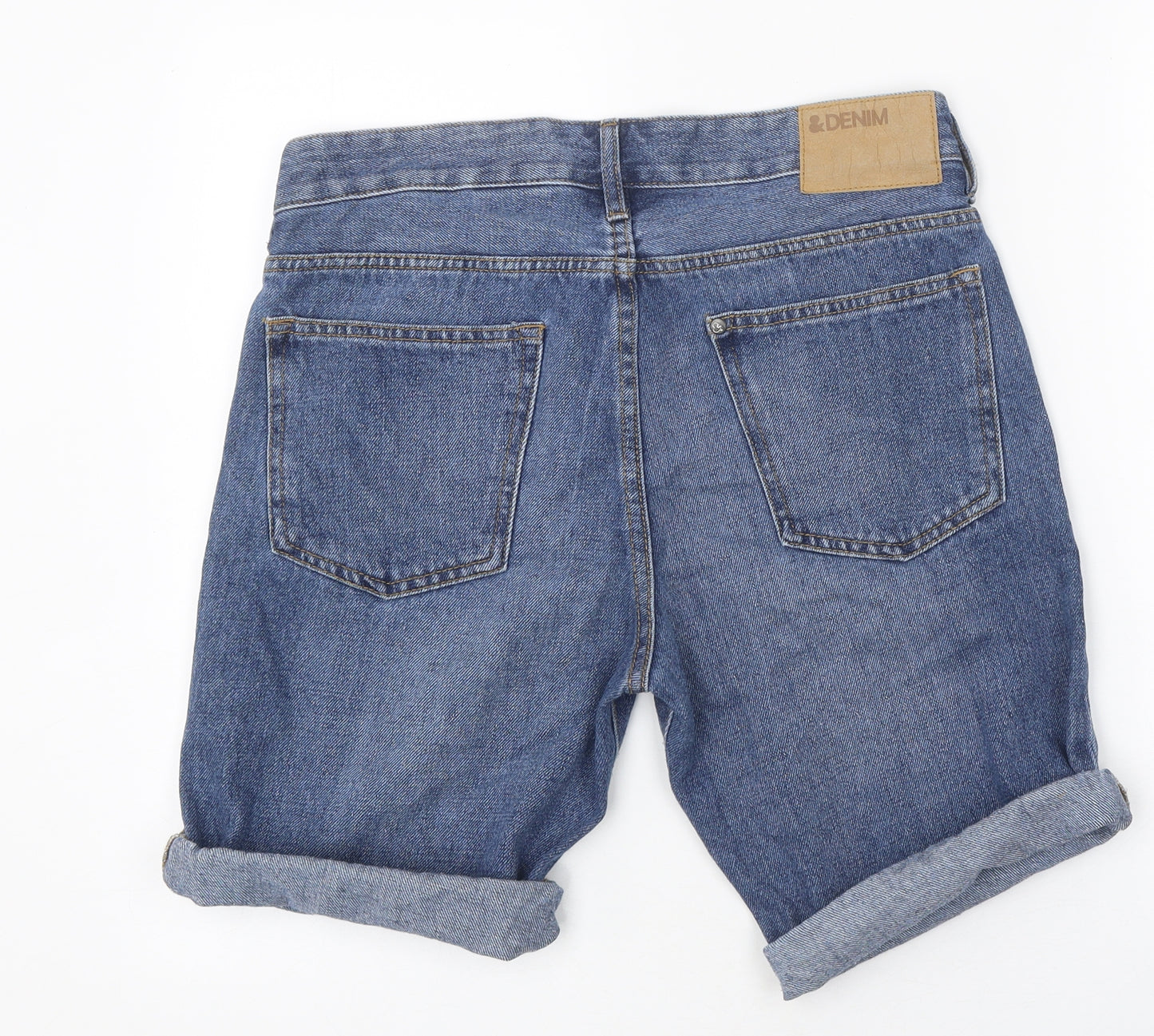 H&M Mens Blue Cotton Biker Shorts Size 30 in L9 in Regular Zip