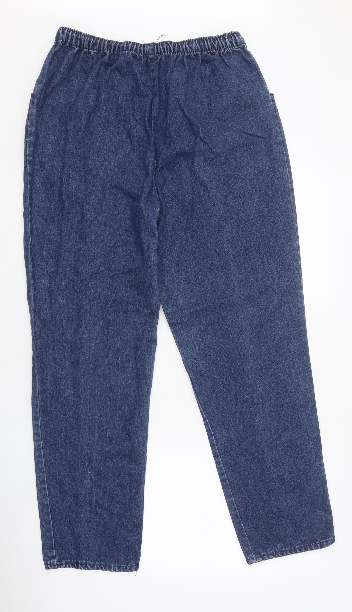 Preworn Mens Blue Cotton Straight Jeans Size 36 in L29 in Regular Drawstring