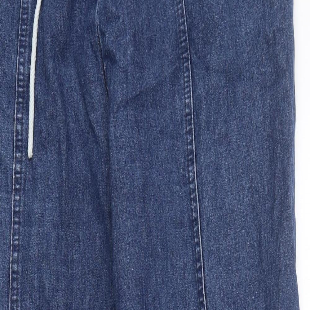 Preworn Mens Blue Cotton Straight Jeans Size 36 in L29 in Regular Drawstring