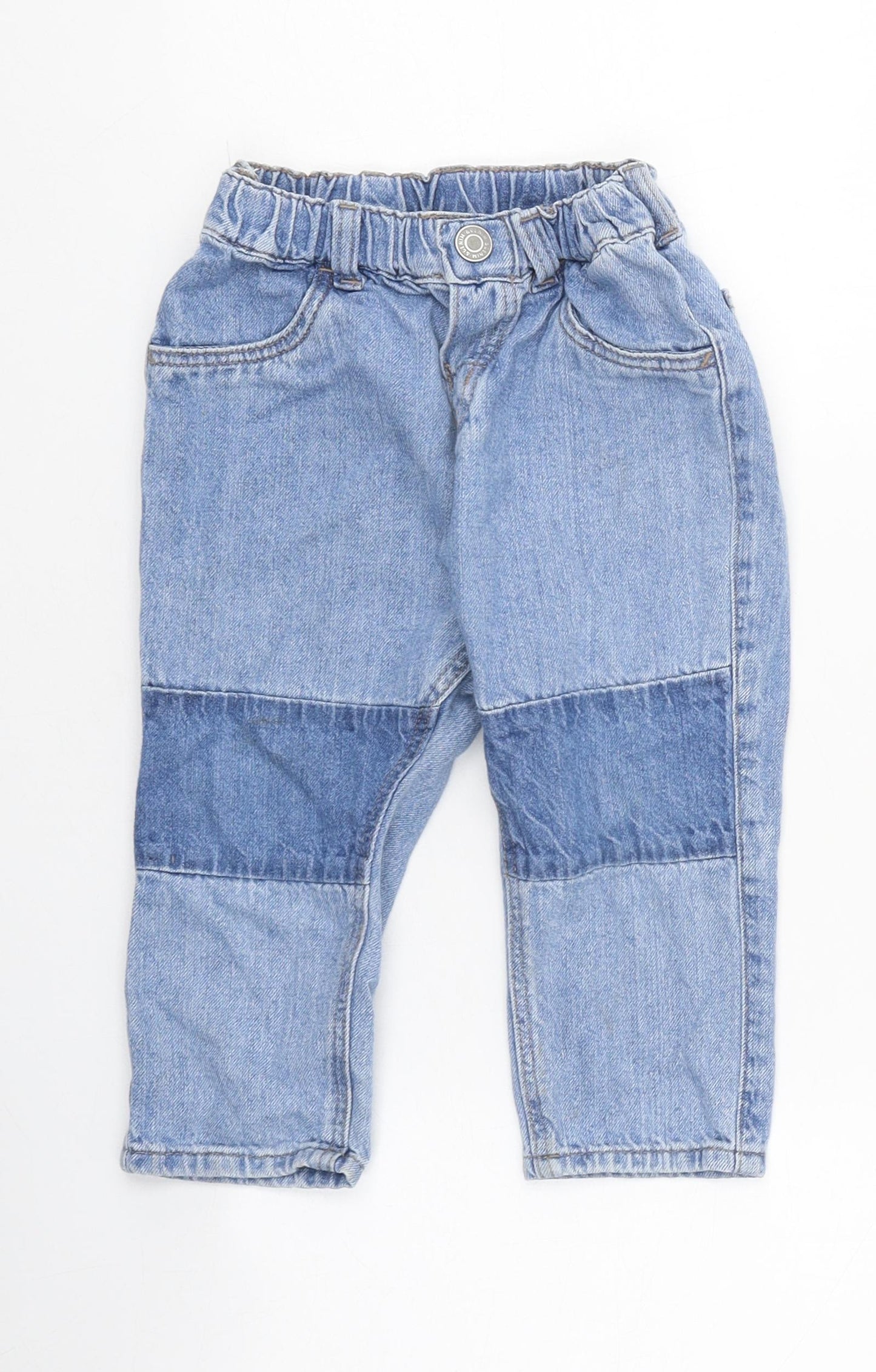 H&M Baby Blue 100% Cotton Capri Jeans Size 12-18 Months Pullover