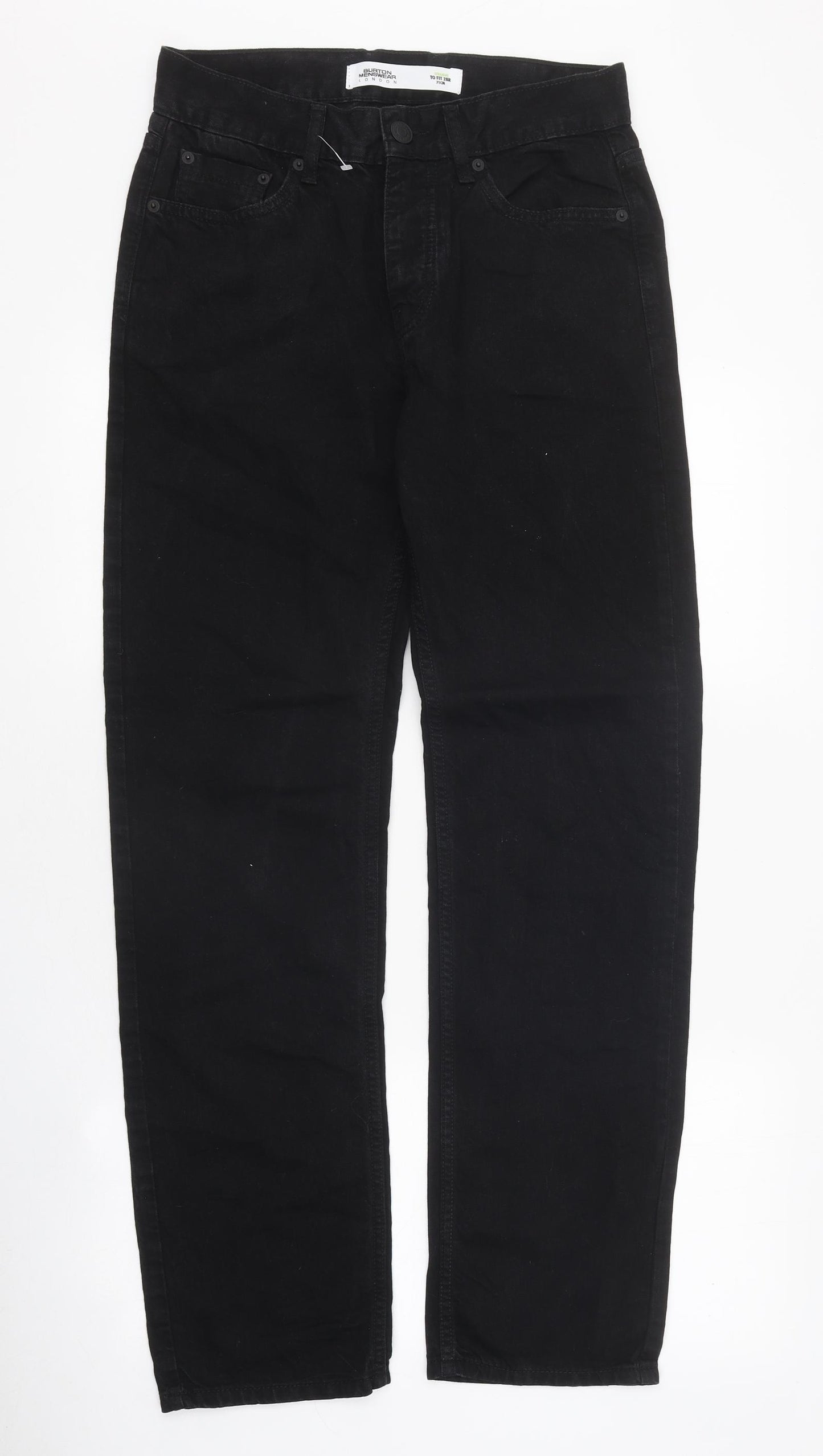 Burton Mens Black Cotton Straight Jeans Size 30 in L31 in Regular Zip