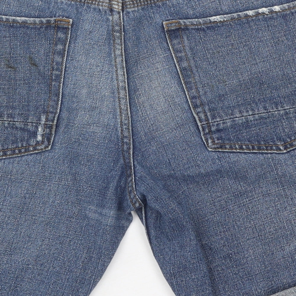 Mossimo Mens Blue Cotton Chino Shorts L8 in Regular Button