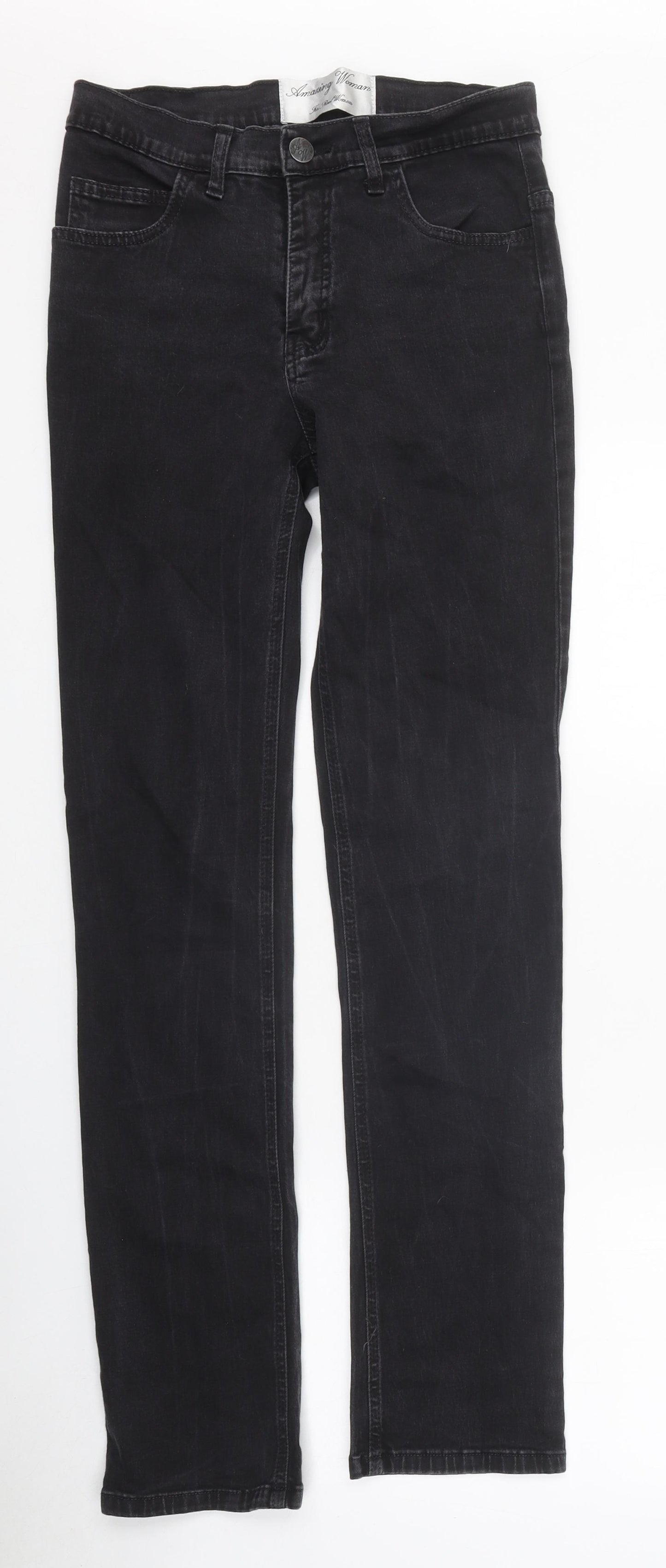 Amazing Women Womens Black 100% Cotton Skinny Jeans Size 10 L31 in Regular Zip