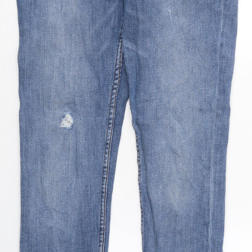 H&M Womens Blue 100% Cotton Skinny Jeans Size 30 in L31 in Regular Zip