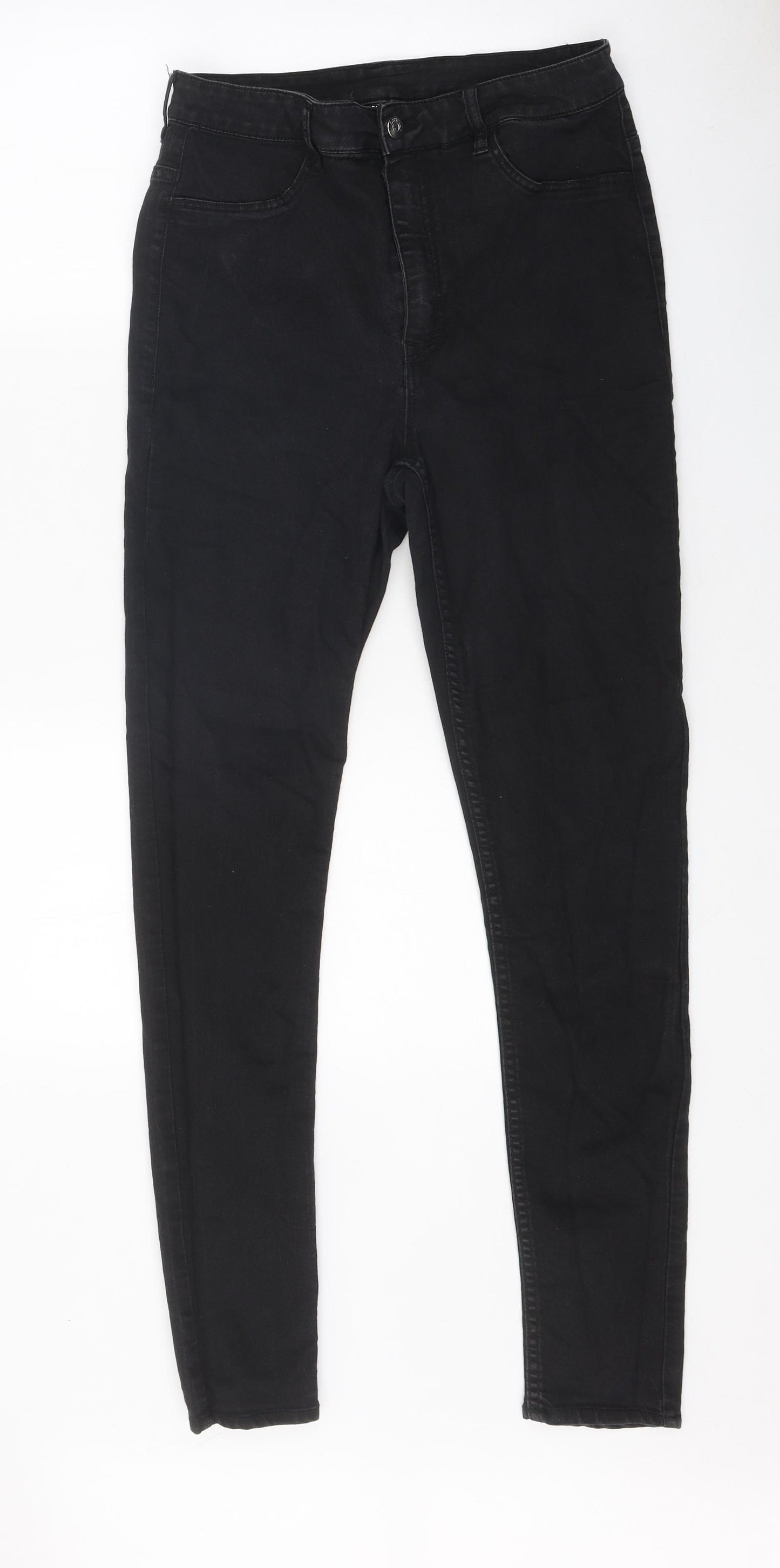 Divided Womens Black 100% Cotton Skinny Jeans Size 16 L28 in Regular Zip