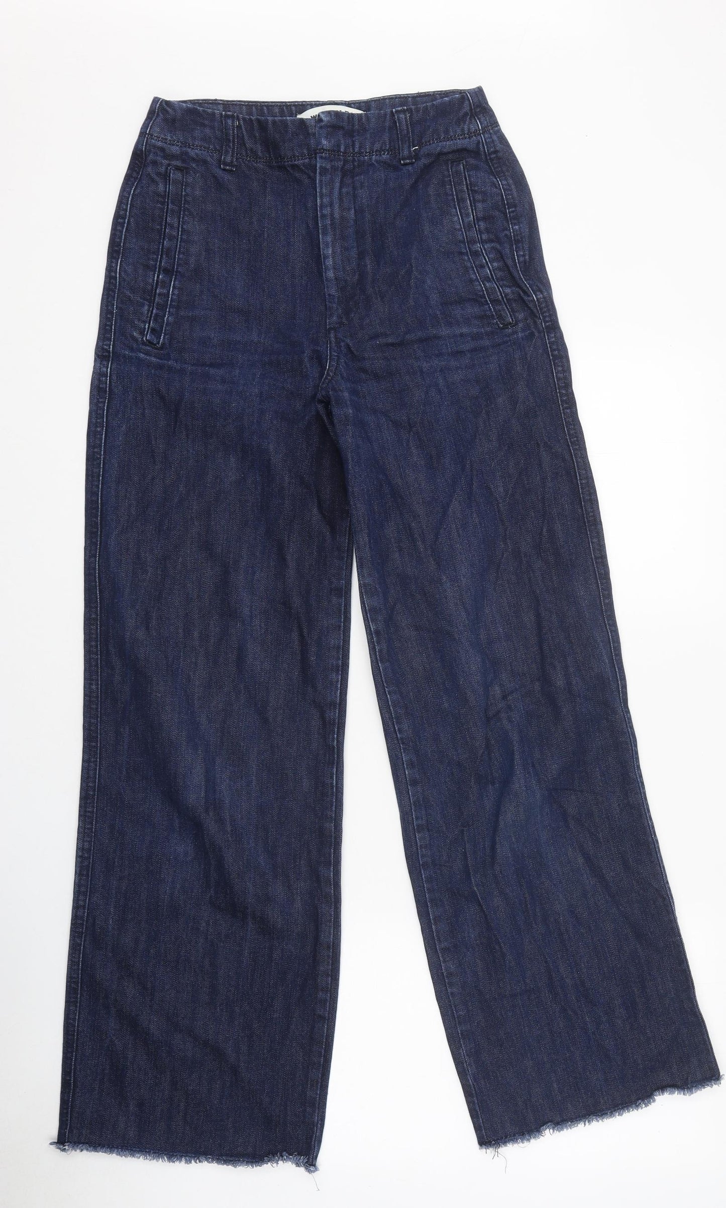 Whistles Womens Brown 100% Cotton Wide-Leg Jeans Size 28 in L31 in Regular Zip