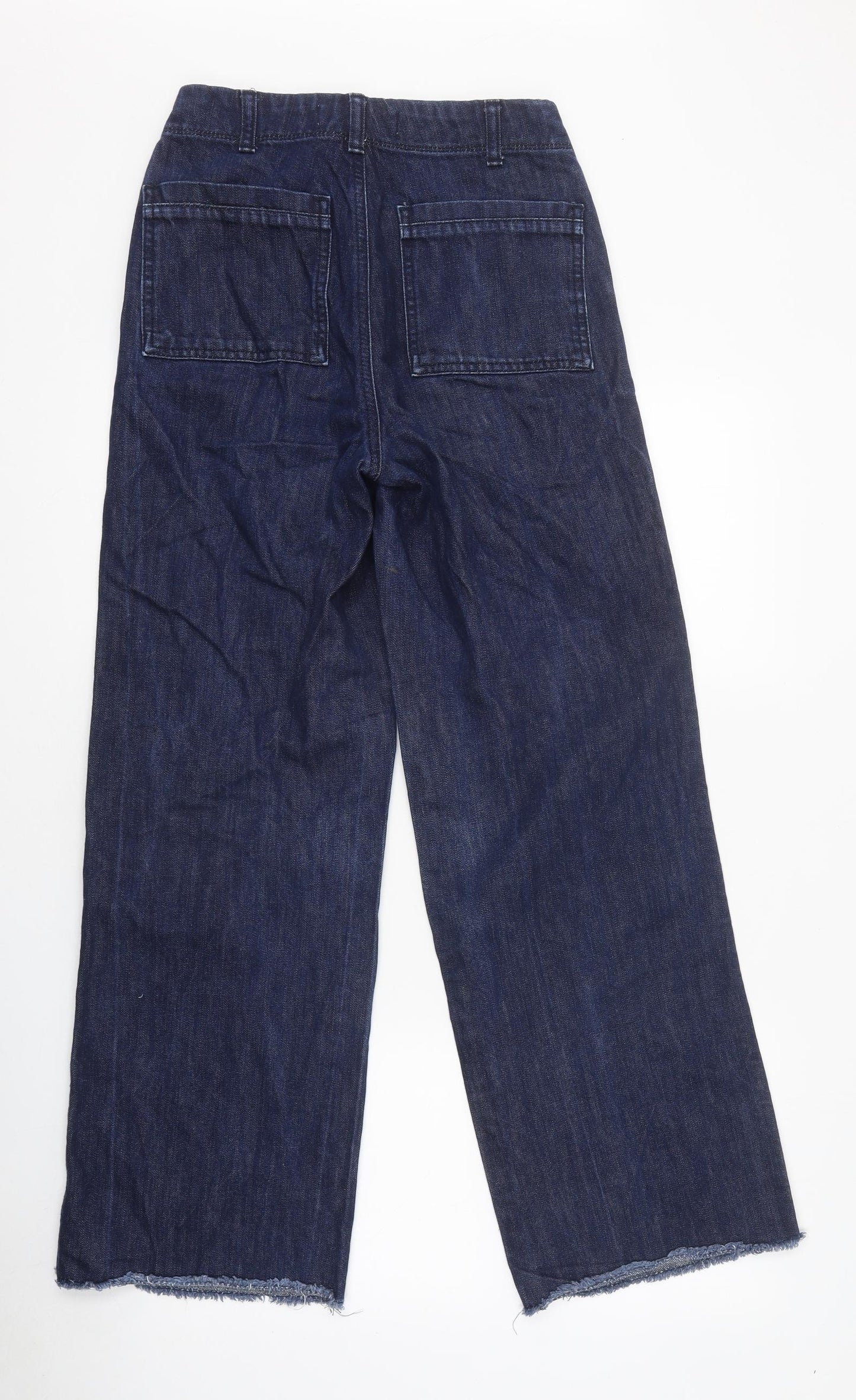 Whistles Womens Brown 100% Cotton Wide-Leg Jeans Size 28 in L31 in Regular Zip