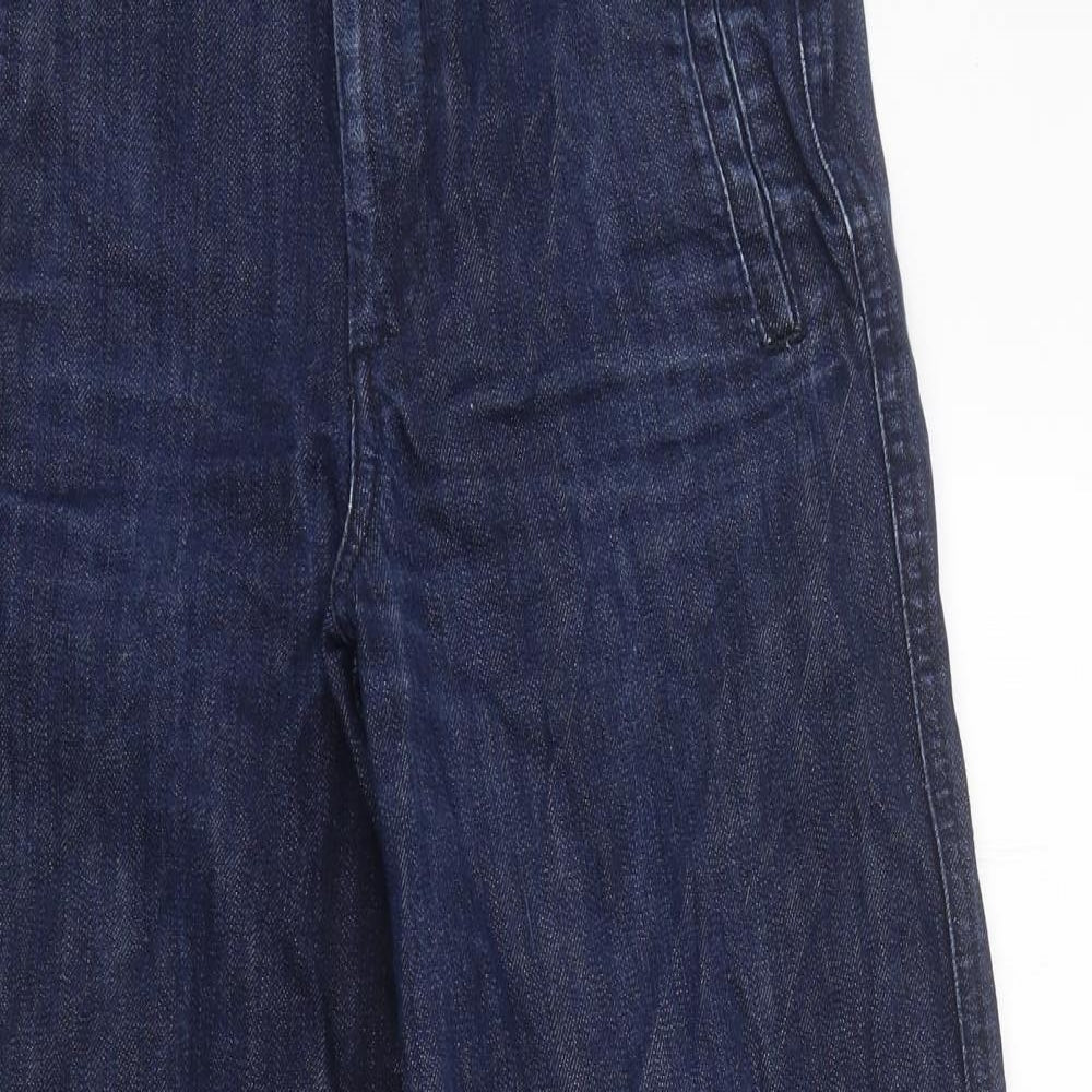 Whistles Womens Brown 100% Cotton Wide-Leg Jeans Size 28 in L31 in Regular Zip
