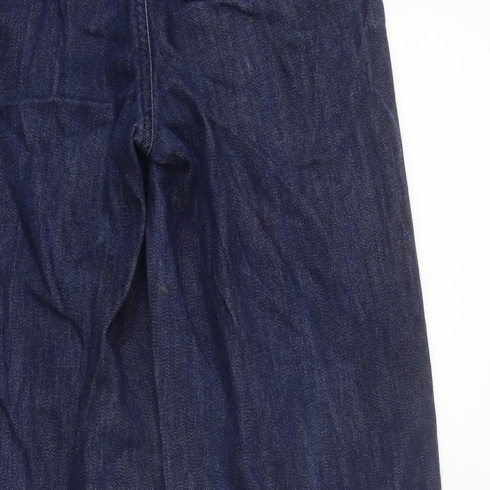 Whistles Womens Brown 100% Cotton Wide-Leg Jeans Size 28 in L31 in Regular Zip