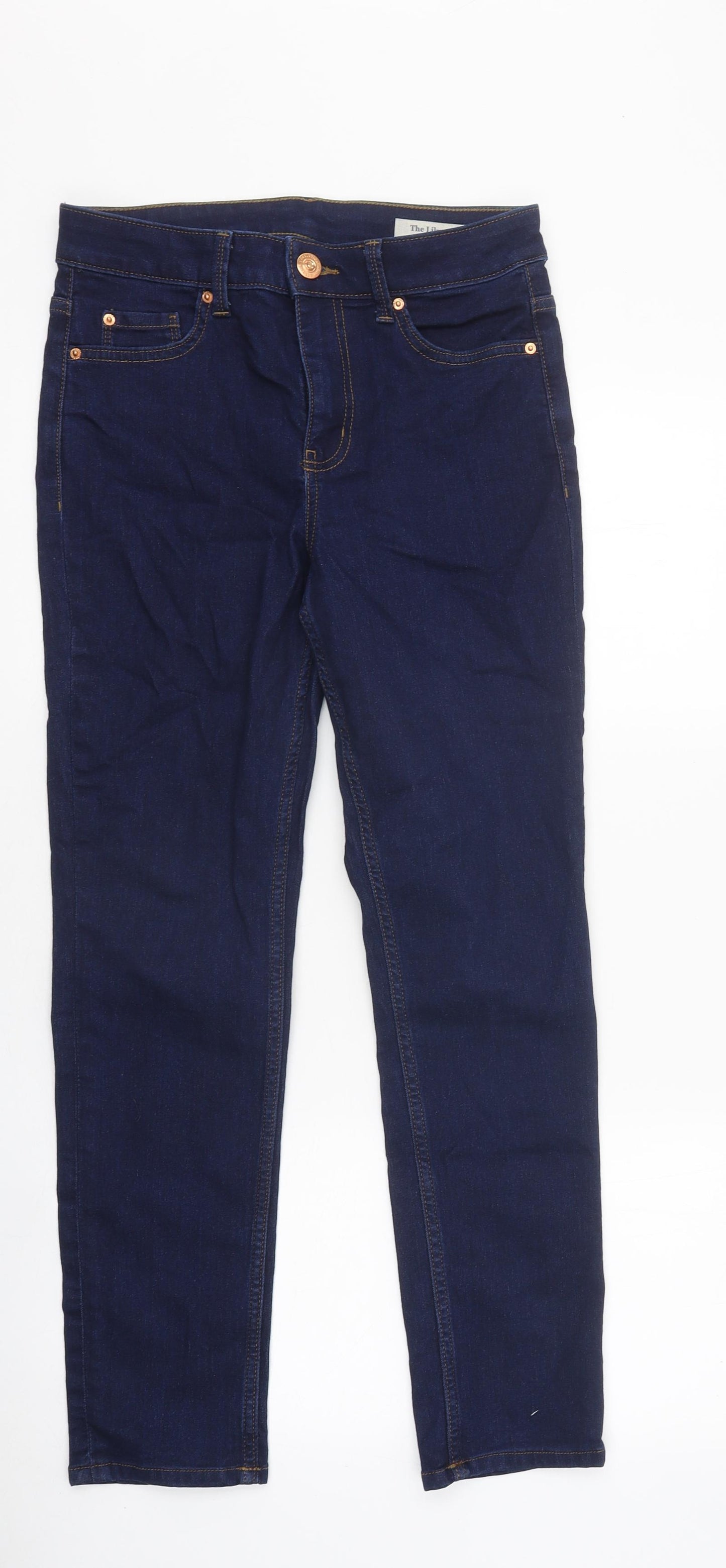 Marks and Spencer Womens Blue 100% Cotton Skinny Jeans Size 10 L30 in Slim Zip