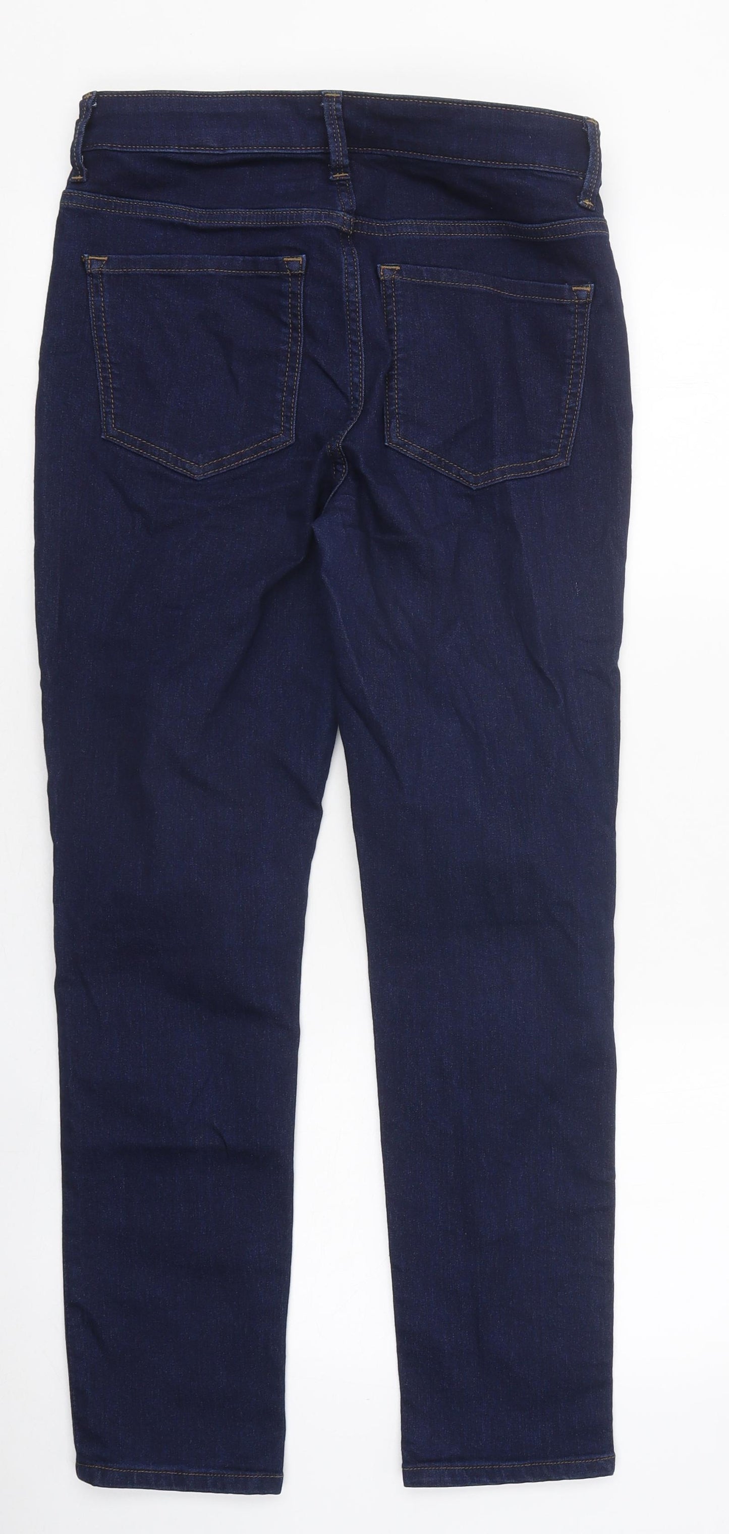 Marks and Spencer Womens Blue 100% Cotton Skinny Jeans Size 10 L30 in Slim Zip