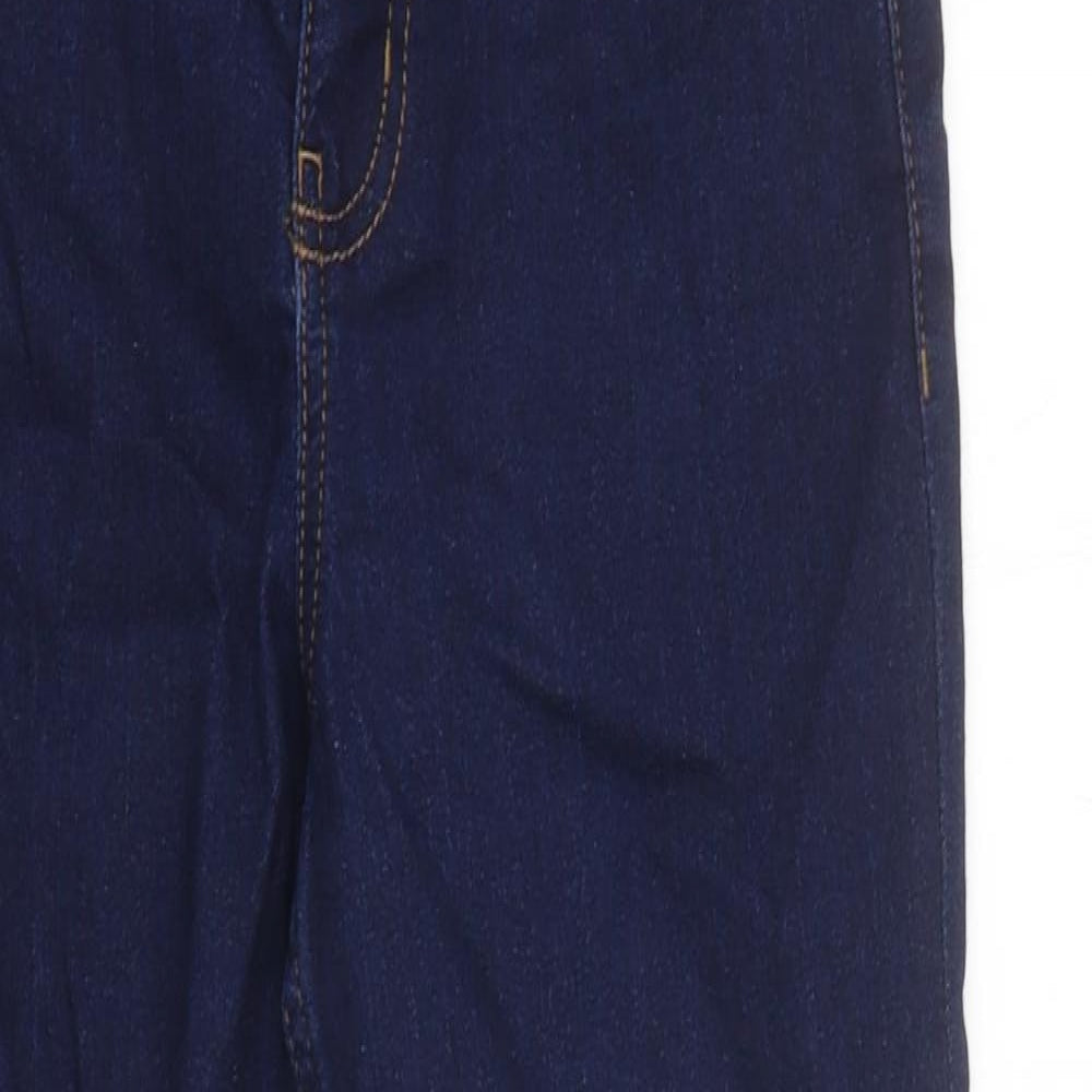 Marks and Spencer Womens Blue 100% Cotton Skinny Jeans Size 10 L30 in Slim Zip